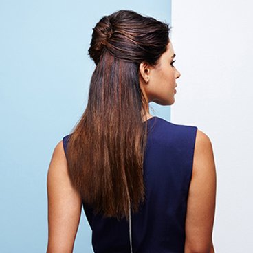 Textured Half-Up Half-Down French Twist Hairstyle